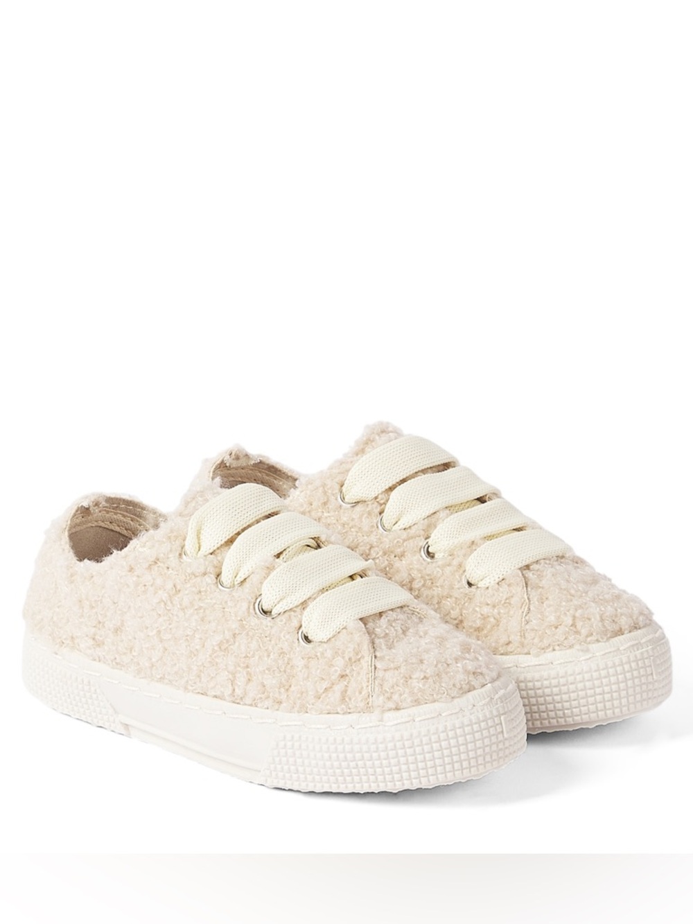NWT Zara Cream Plush Kids Slip-On Sneakers‎ Sz 2.5